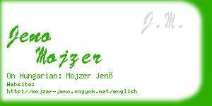 jeno mojzer business card
