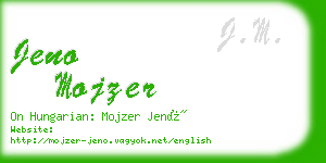 jeno mojzer business card